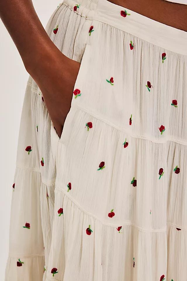 In Full Swing Embroidered Midi Skirt Product Image