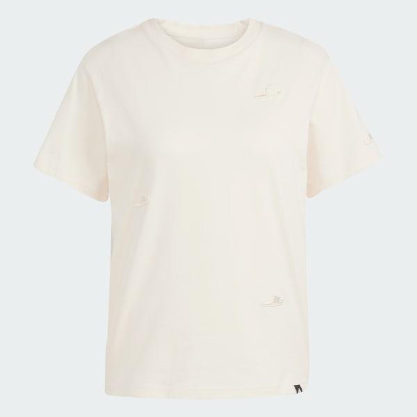 adidas Lounge Slide Graphic Tee Black L Womens Product Image