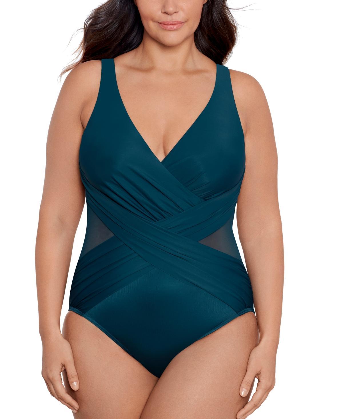 Plus Size Solid Crossover One-Piece Product Image
