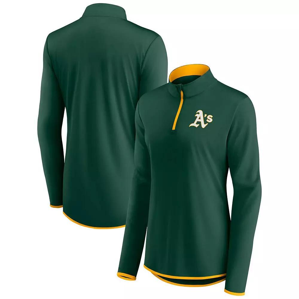 Women's Fanatics Branded Green Oakland Athletics Corner Quarter-Zip Top, Size: 2XL Product Image