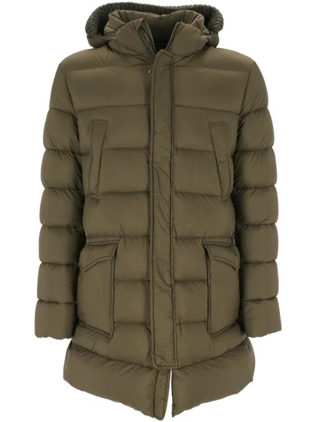 HERNO Down Jacket In Verde/beige Product Image