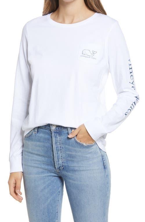 Womens Whale Print Long-Sleeve T-Shirt Product Image