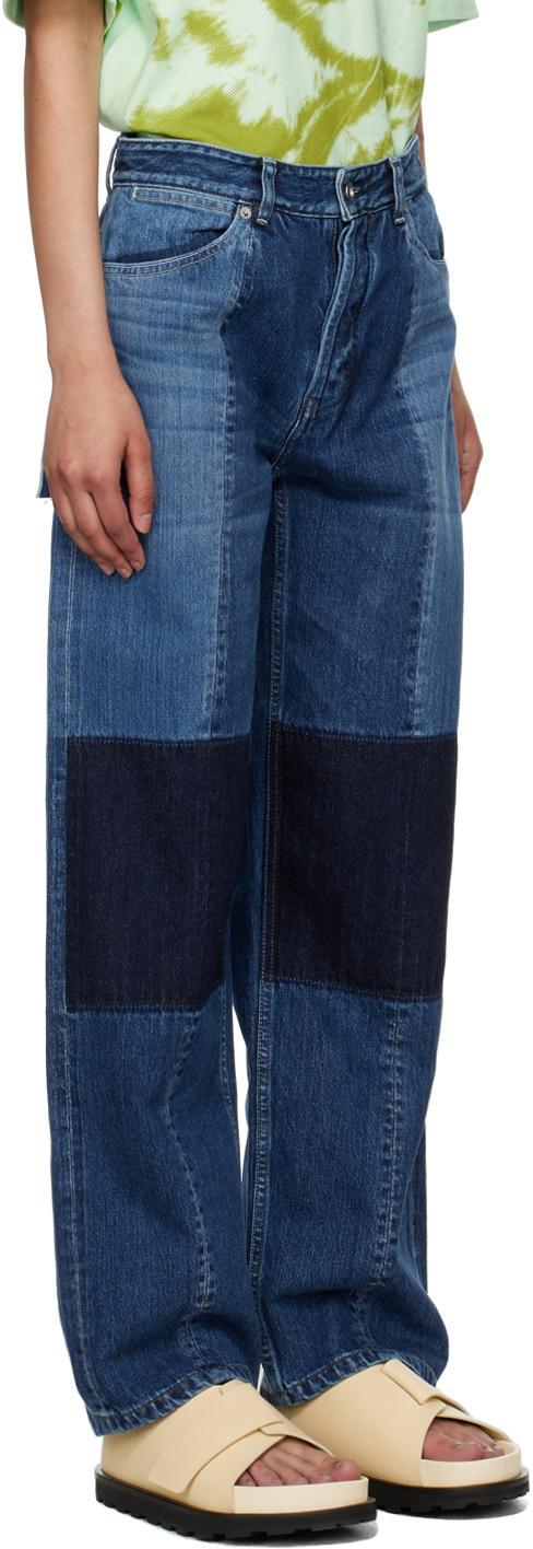 JIL SANDER Blue Paneled Jeans Product Image