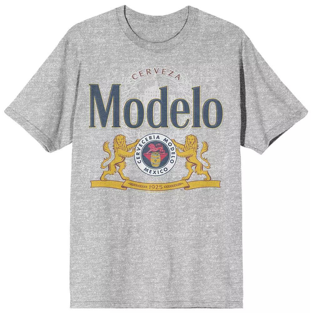 Men's Modelo Beer Logo Graphic Tee, Size: XXL, Gray Product Image