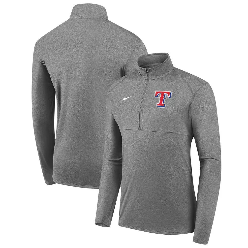 Men's Nike Gray Texas Rangers Team Logo Element Performance Half-Zip Pullover Jacket, Size: Small, Grey Product Image
