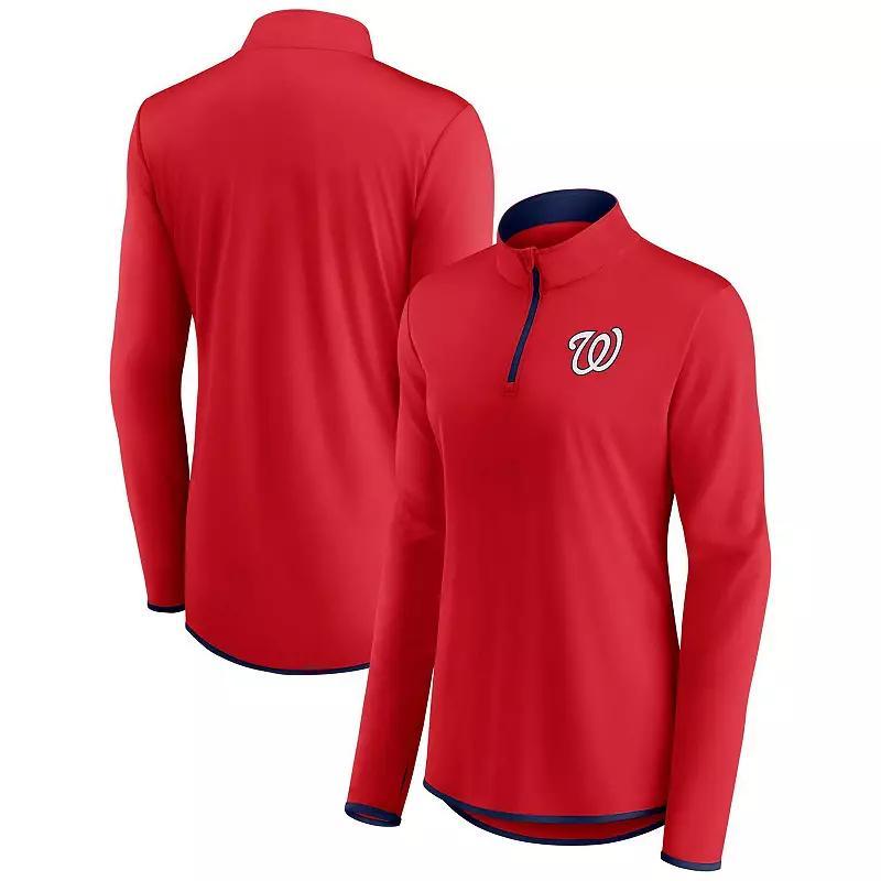 Womens Fanatics Branded Washington Nationals Corner Quarter-Zip Top Product Image