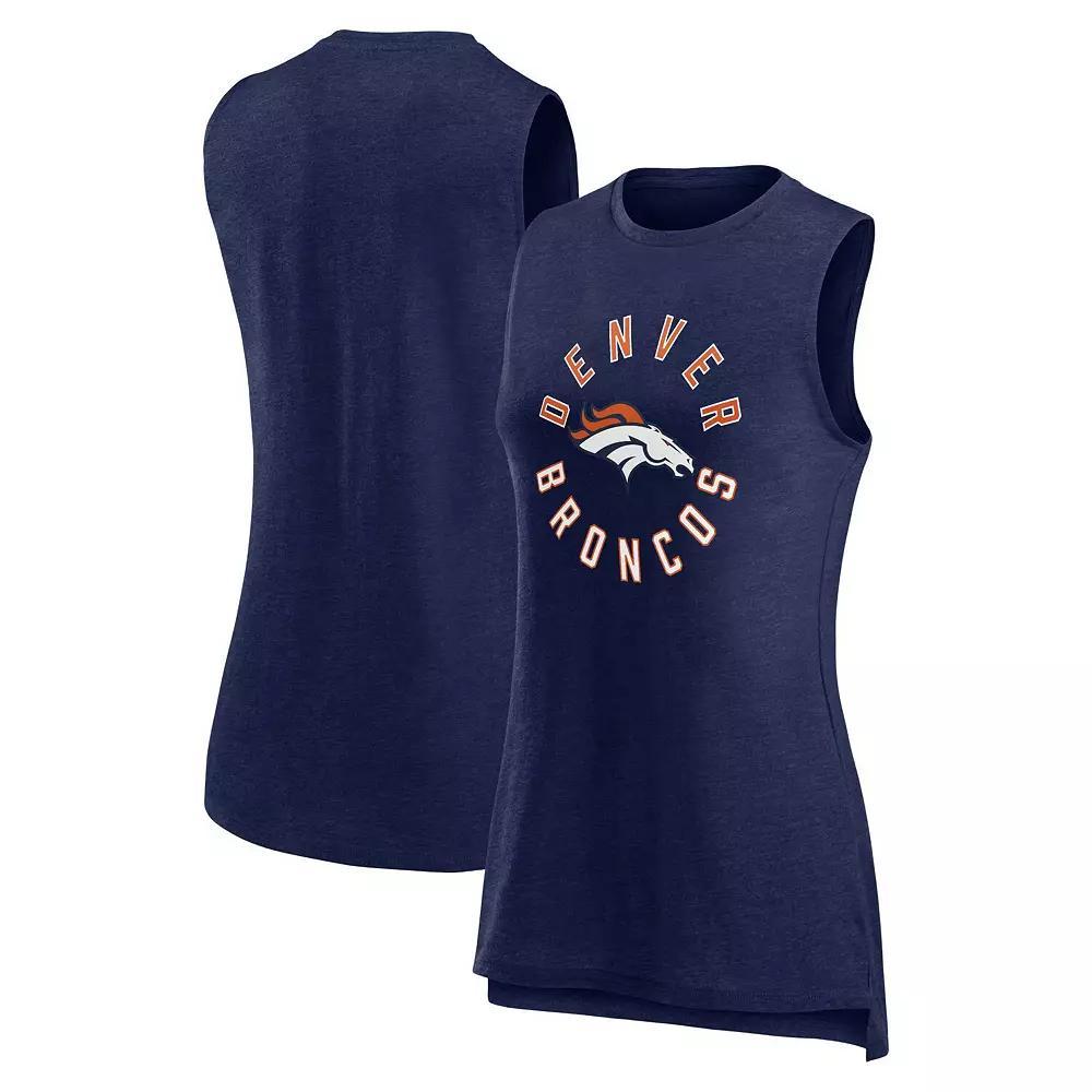 Women's Fanatics Branded  Heather Navy Denver Broncos What Goes Around Tank Top, Size: Medium, Blue Product Image