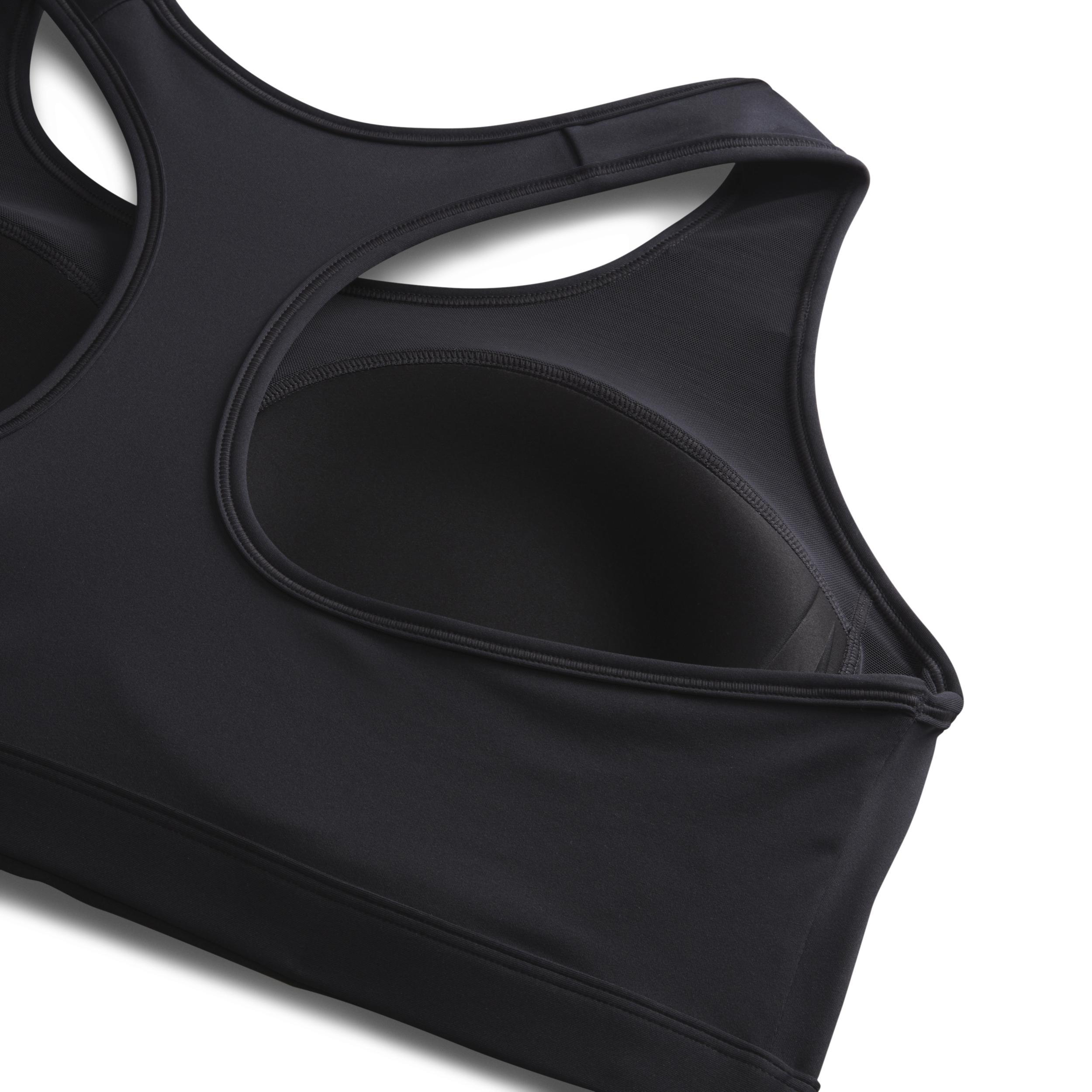 Plus Size Nike Swoosh Medium Padded Sports Bra, Women's, Size: 3XL, Black Product Image
