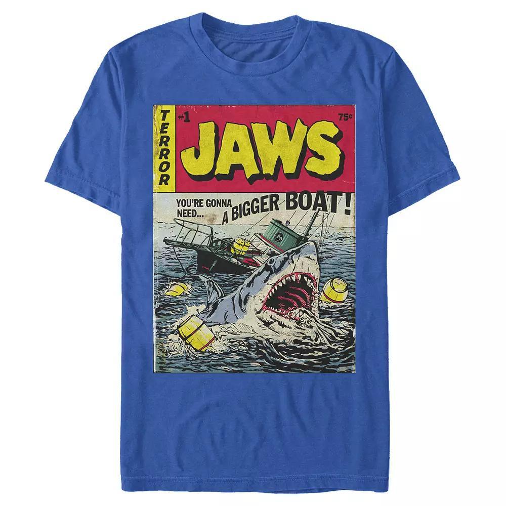 Men's Jaws Comic Book Cover Graphic Tee, Size: XS, Royal Product Image