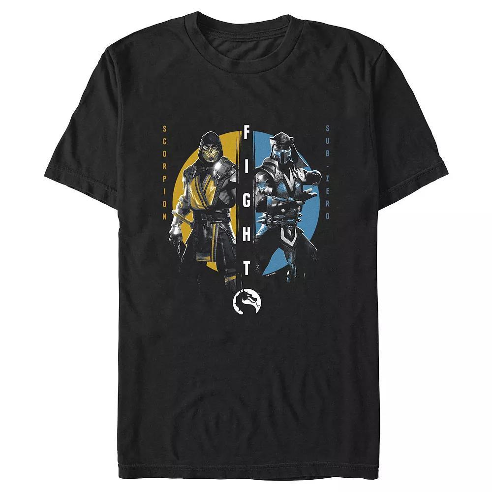 Men's Mortal Kombat Scorpion Fight Subzero Graphic Tee, Size: XXL, Black Product Image