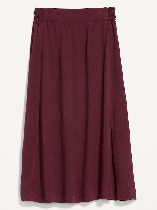 Smocked-Waist Midi Skirt Product Image