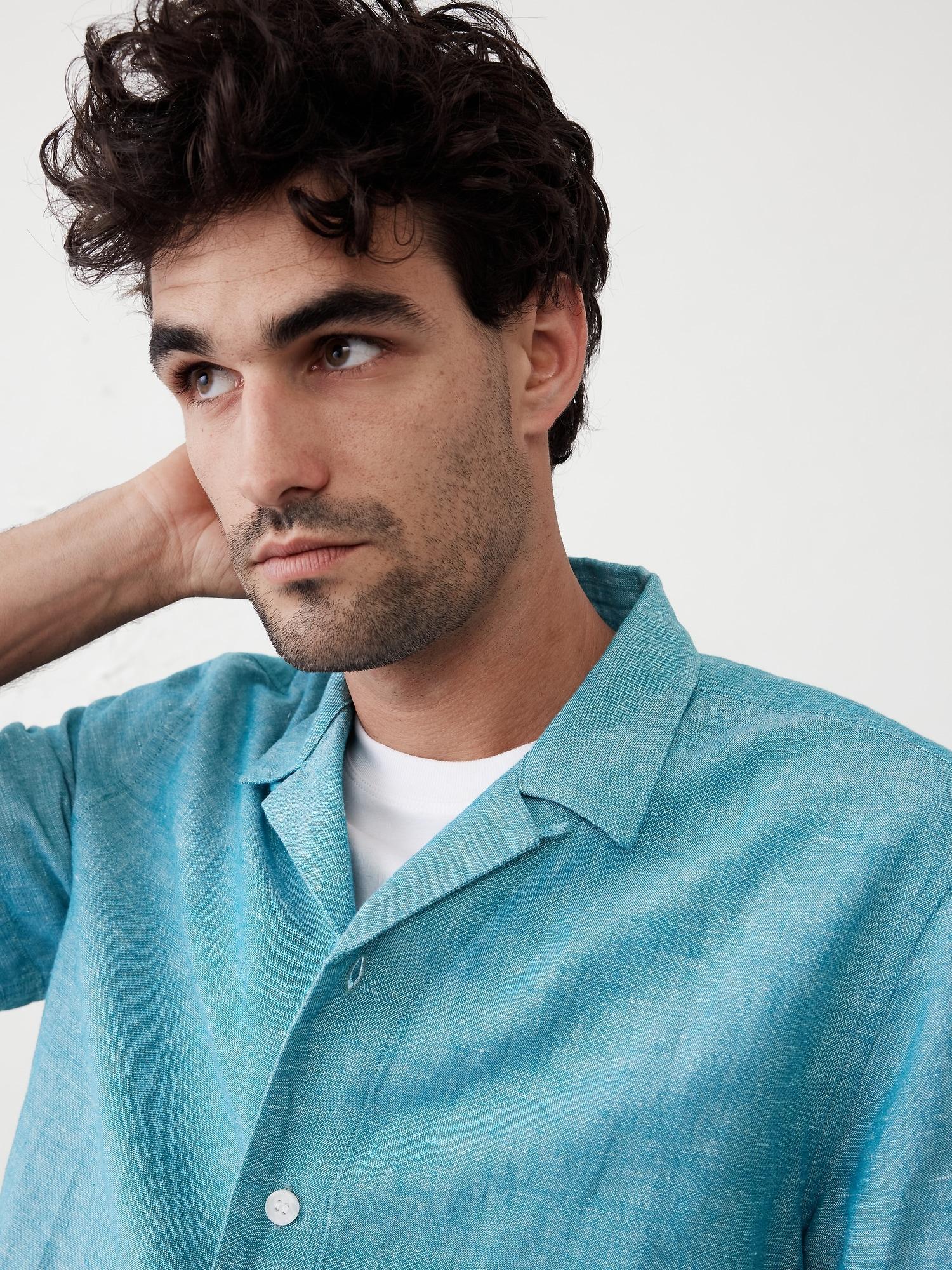 Linen-Blend Resort Shirt Product Image