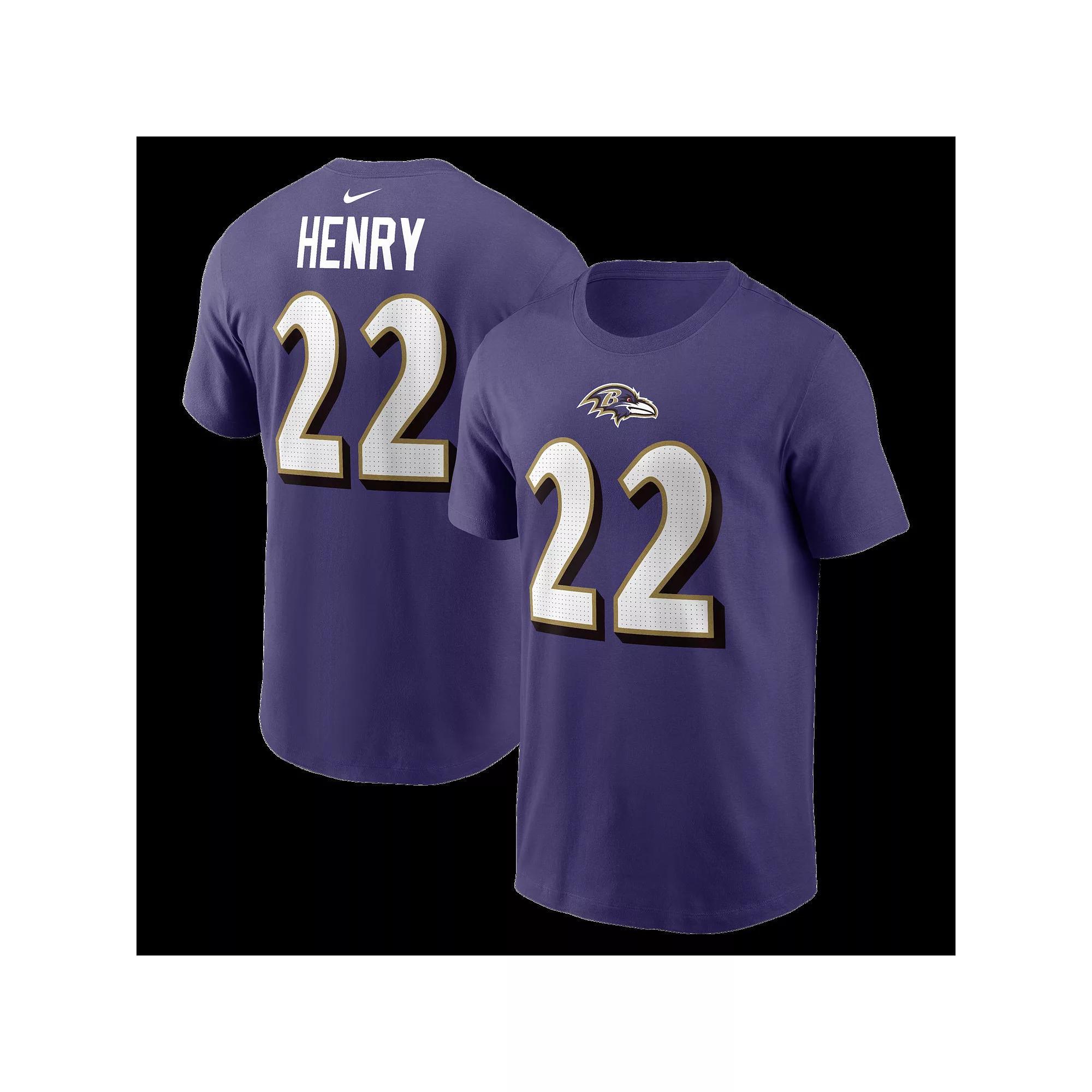 Men's Nike Derrick Henry Purple Baltimore Ravens Player Name & Number T-Shirt, Size: Large Product Image
