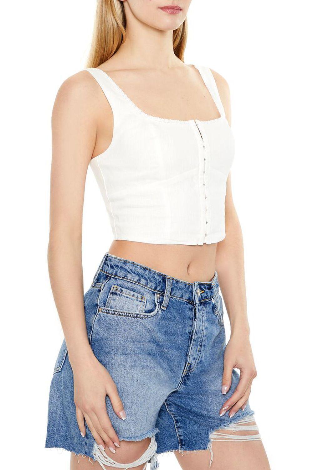 Lace-Trim Hook-and-Eye Crop Top | Forever 21 Product Image