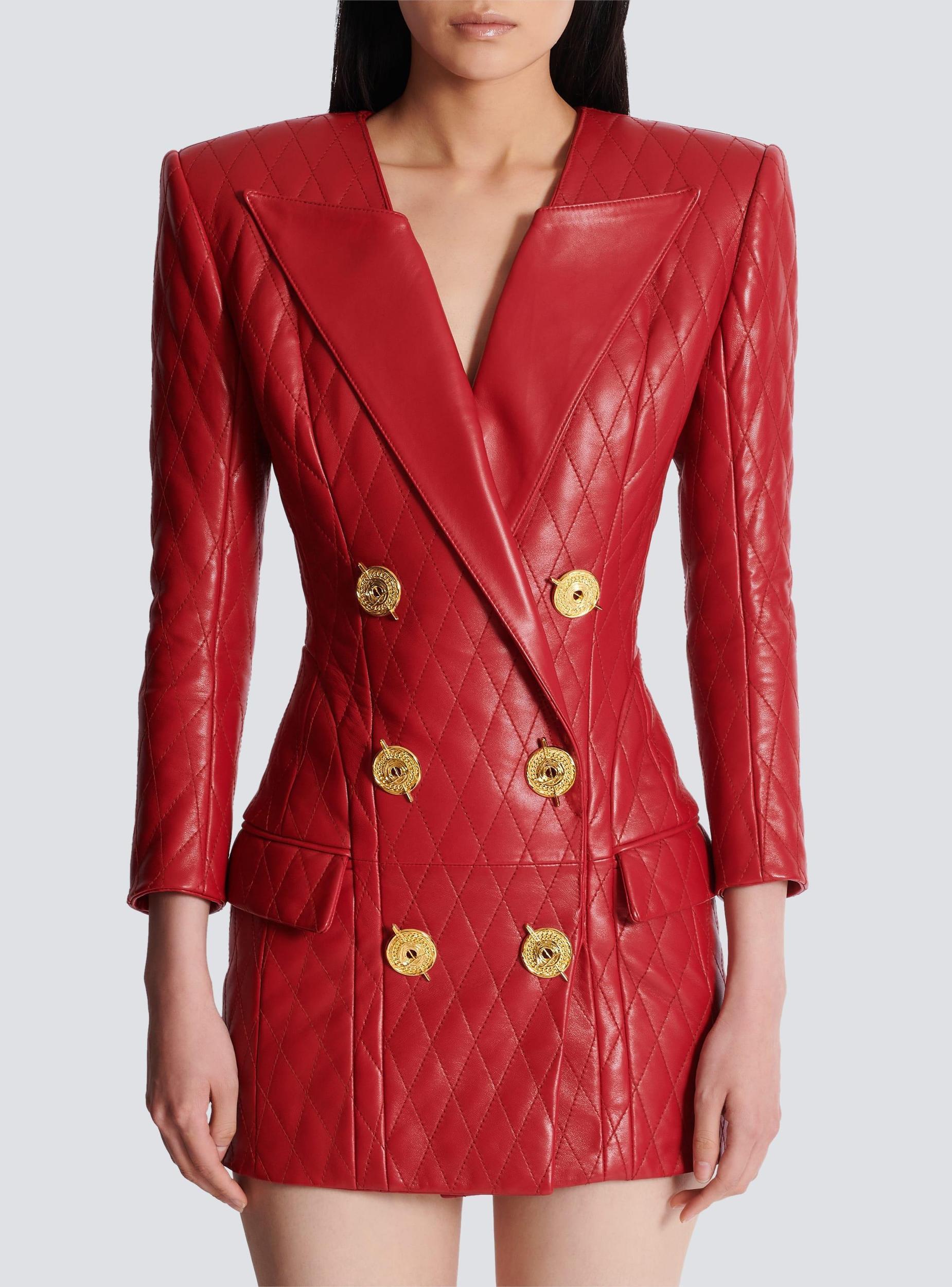 Short quilted leather dress Product Image