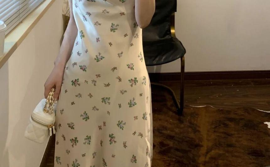 Spaghetti-Strap Floral Dress Product Image