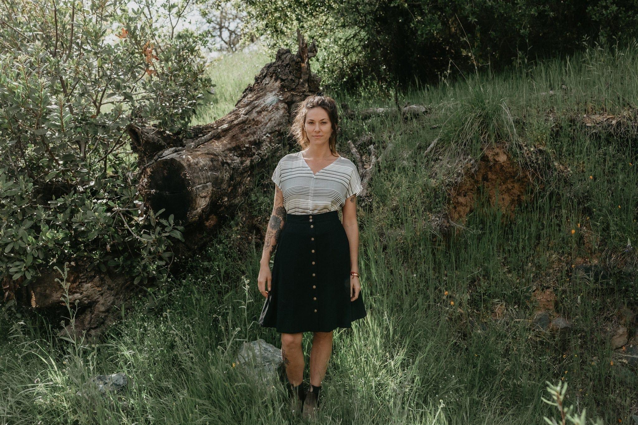 Bae Skirt in Black Linen Product Image