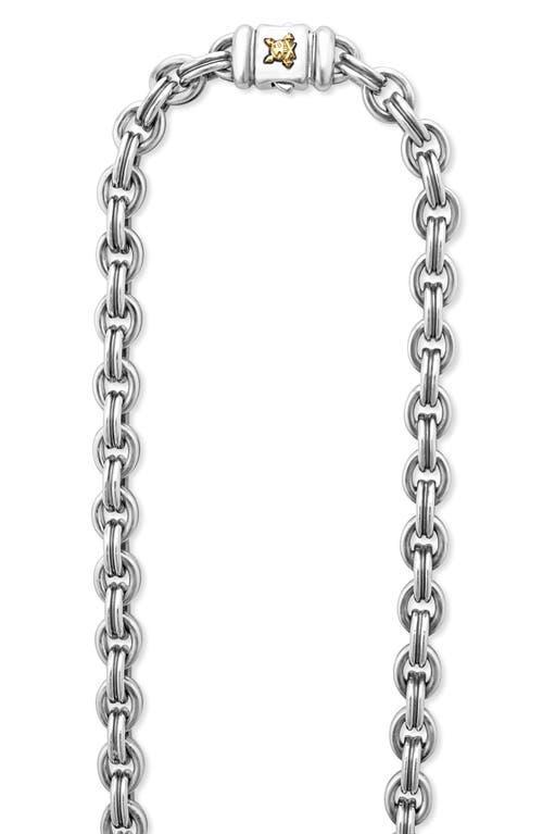 Mens Sterling Silver and 18K Gold Anthem Double Link Chain Necklace, 9.5mm, 20in Product Image
