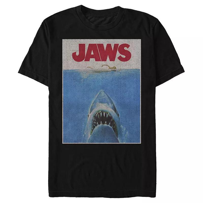 Men's Jaws Retro Movie Poster Graphic Tee, Size: Medium, Black Product Image