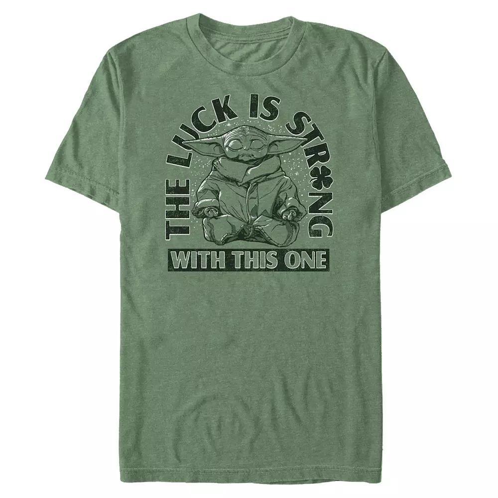 Big & Tall Star Wars The Mandalorian The Luck Is Strong Graphic Tee, Mens Kelly Grey Product Image
