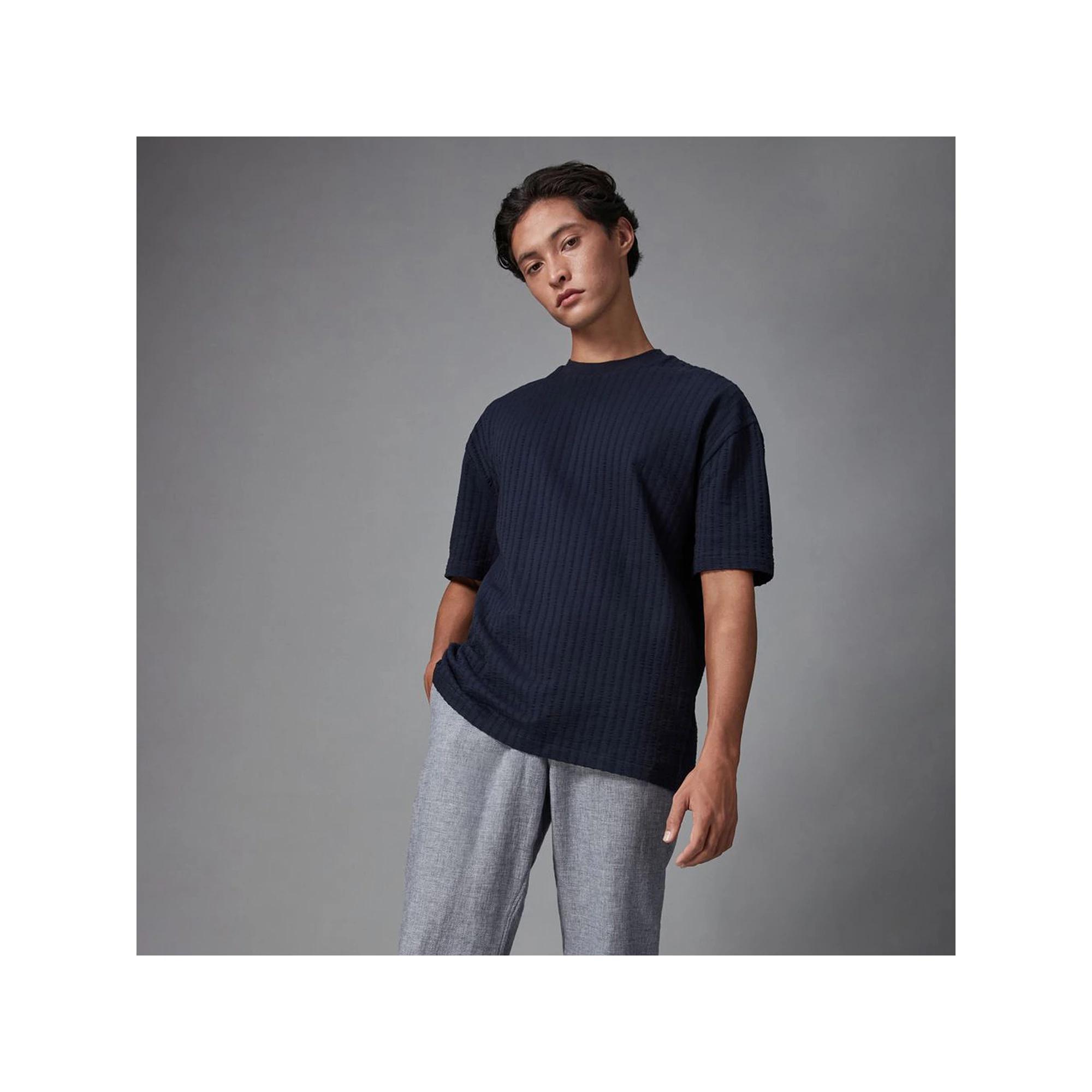 Men's NEXT Seersucker T-Shirt, Size: Small, Black Product Image