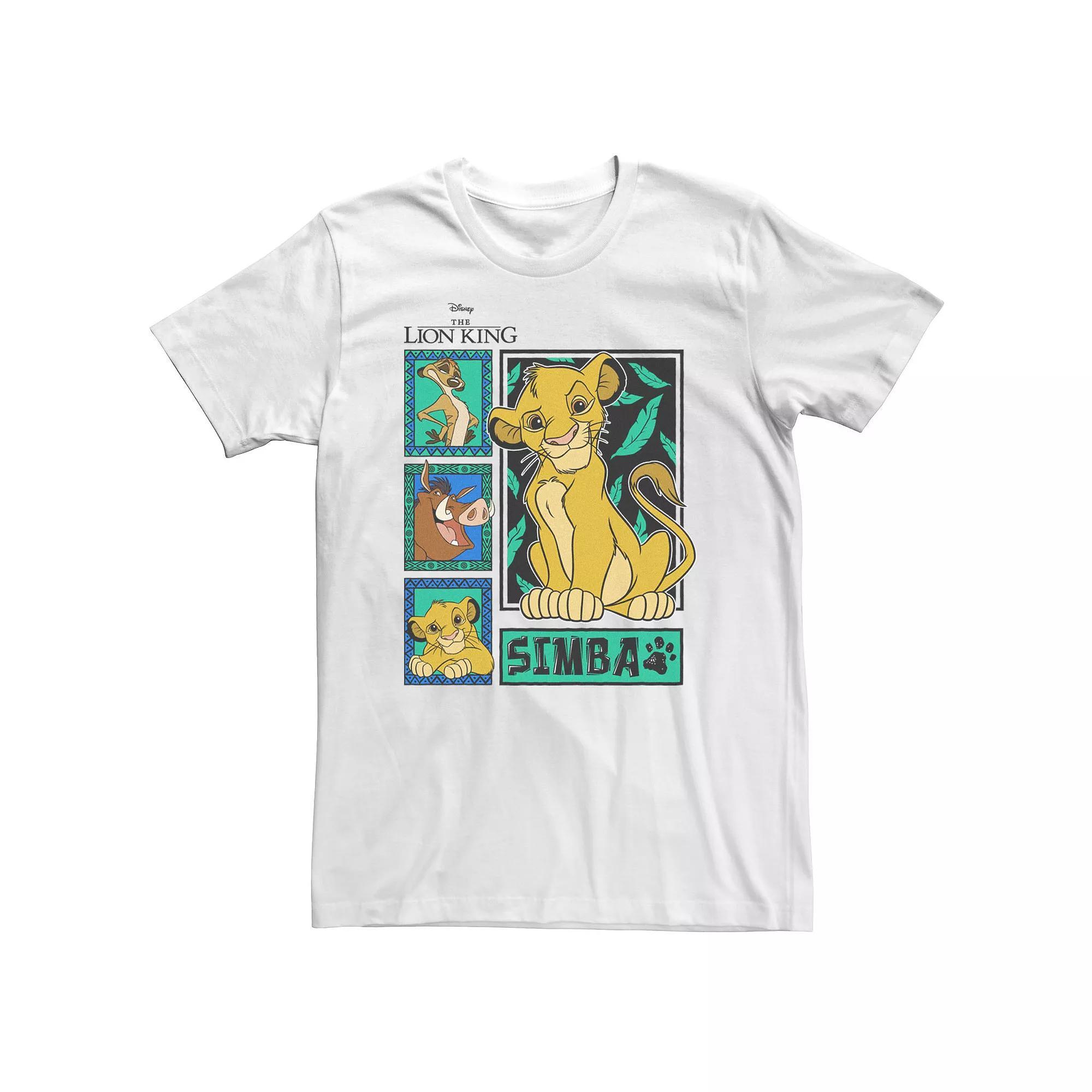 Disney's The Lion King Simba Big & Tall Jungle Panels Tee, Men's, Size: 3XL Tall, White Product Image