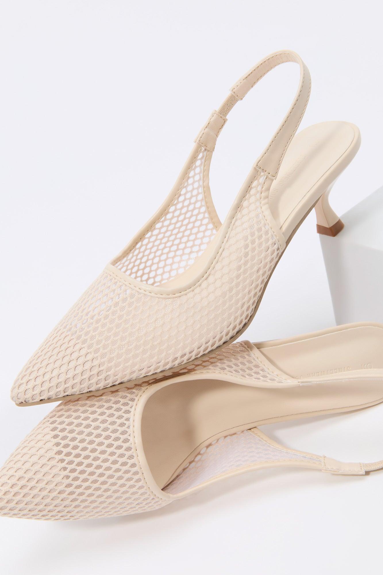 Mesh Slingback Kitten Heel Female Product Image