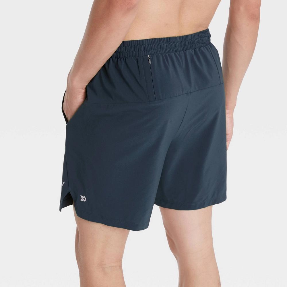 Mens 7 Active Light Unlined Run Shorts - All In Motion Black XXL: Moisture Wicking, Quick Drying Product Image