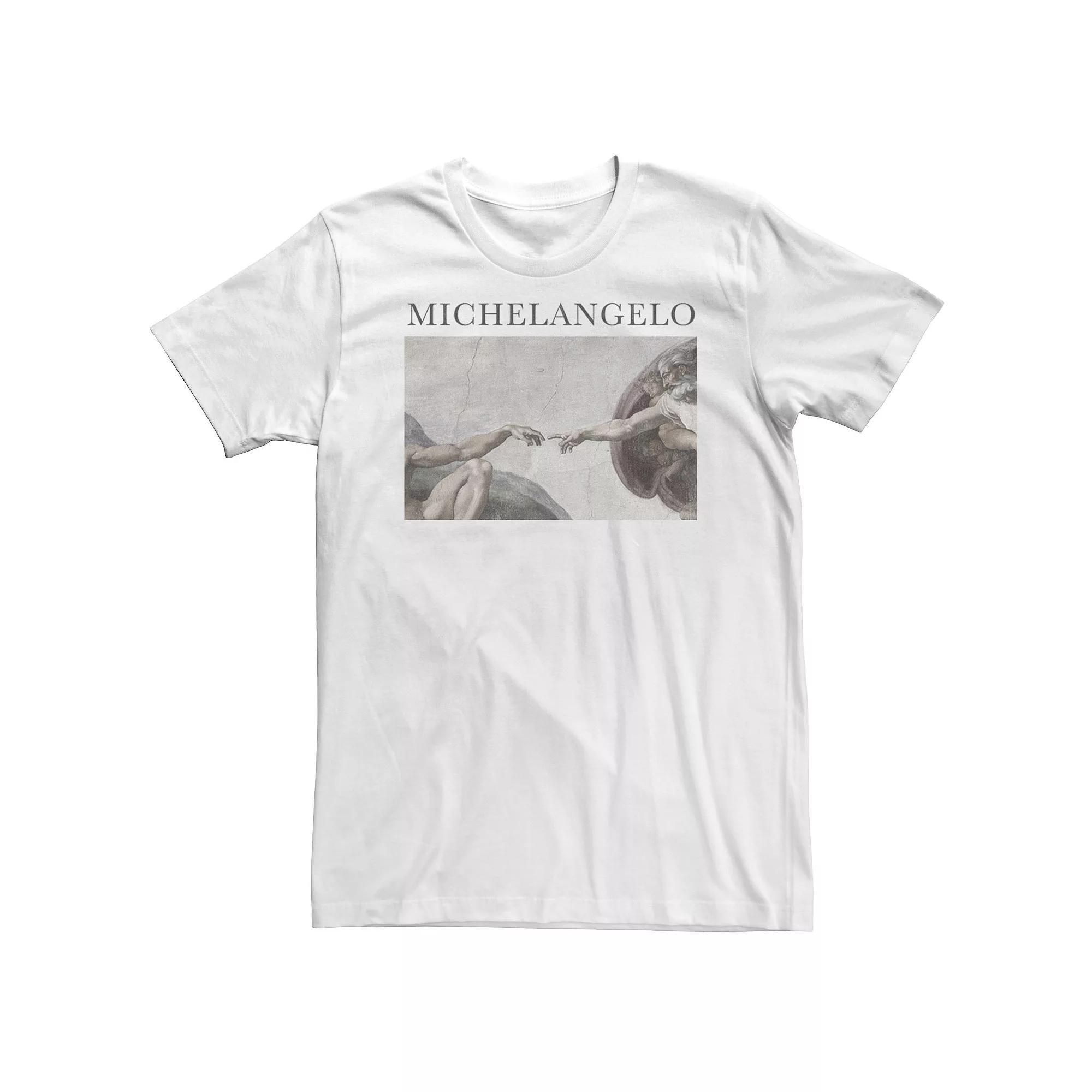 Big & Tall Michelangelo "Sistine Chapel" Painting Portrait Tee, Men's, Size: 5XL, White Product Image