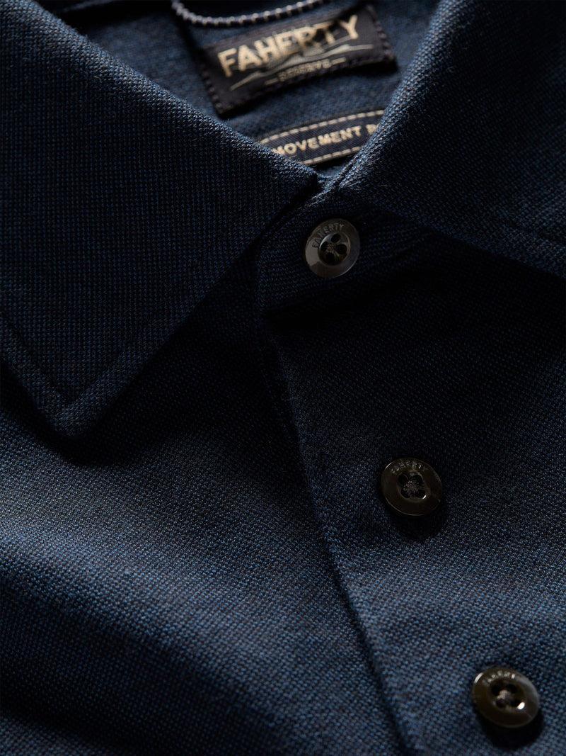 Movement™ Long-Sleeve Pique Polo - Harbor Night Heather Product Image