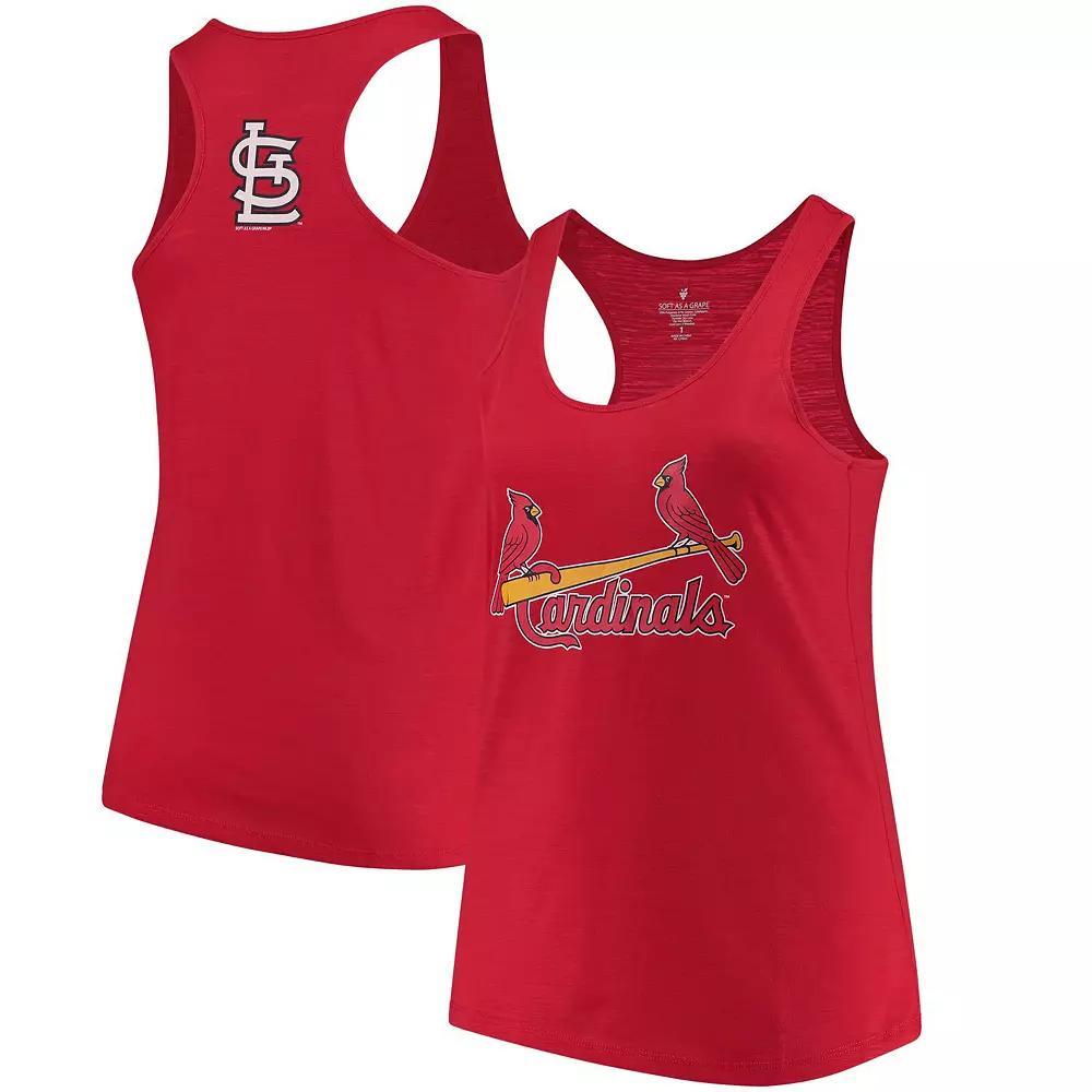 Women's Soft as a Grape Red St. Louis Cardinals Plus Size Swing for the Fences Racerback Tank Top, Size: PLUS 2XL Product Image