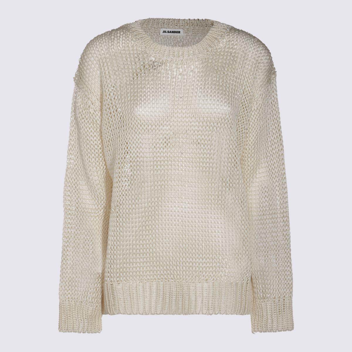 JIL SANDER Chalk Silk Knitwear In Grey Product Image