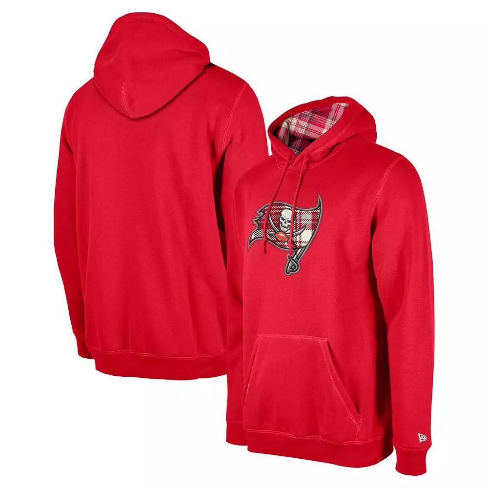 Men's New Era Red Tampa Bay Buccaneers 3rd Down Plaid Pullover Hoodie, Size: 2XL Product Image