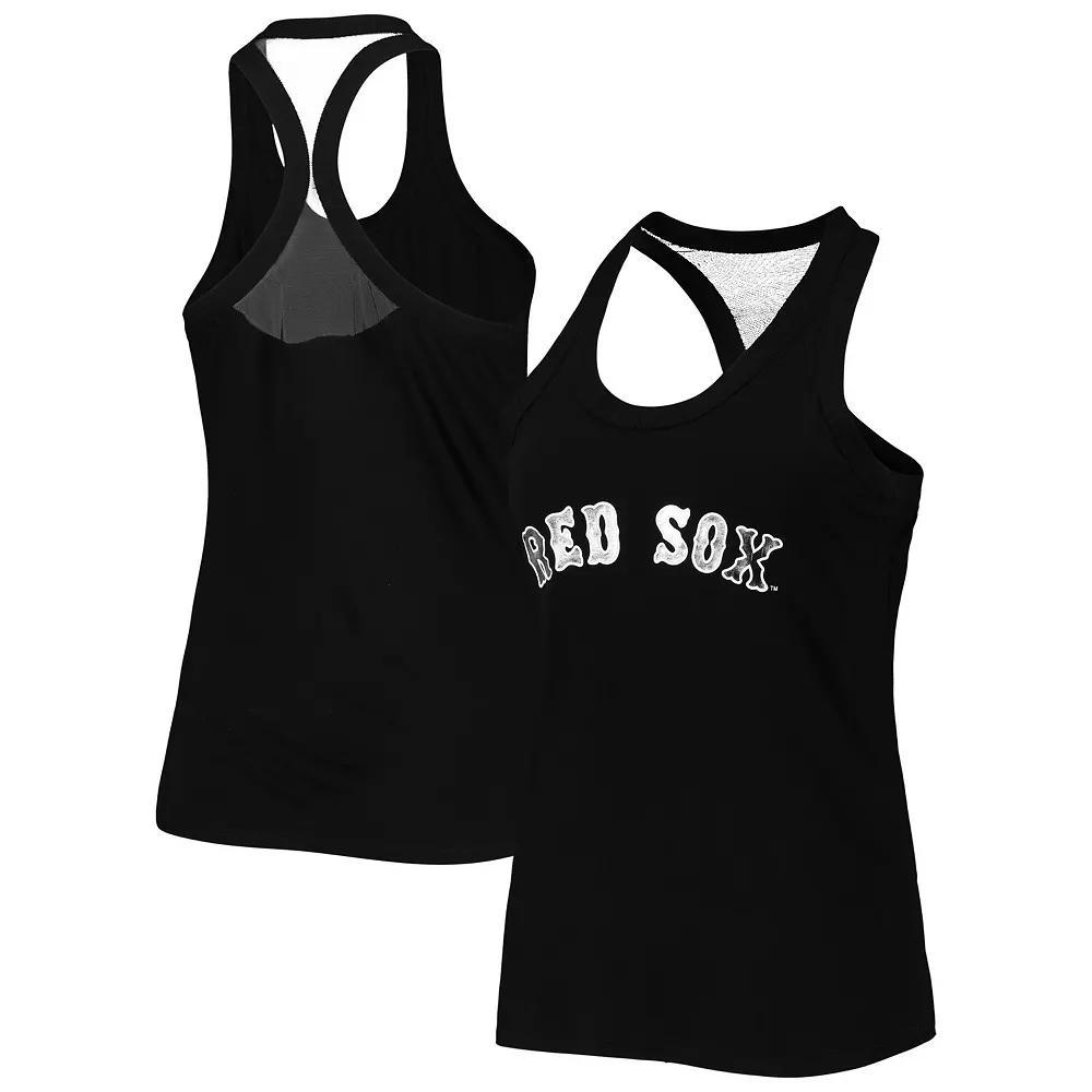 Women's The Wild Collective Black Boston Red Sox Tonal Athleisure Racerback Tank Top, Size: XS Product Image