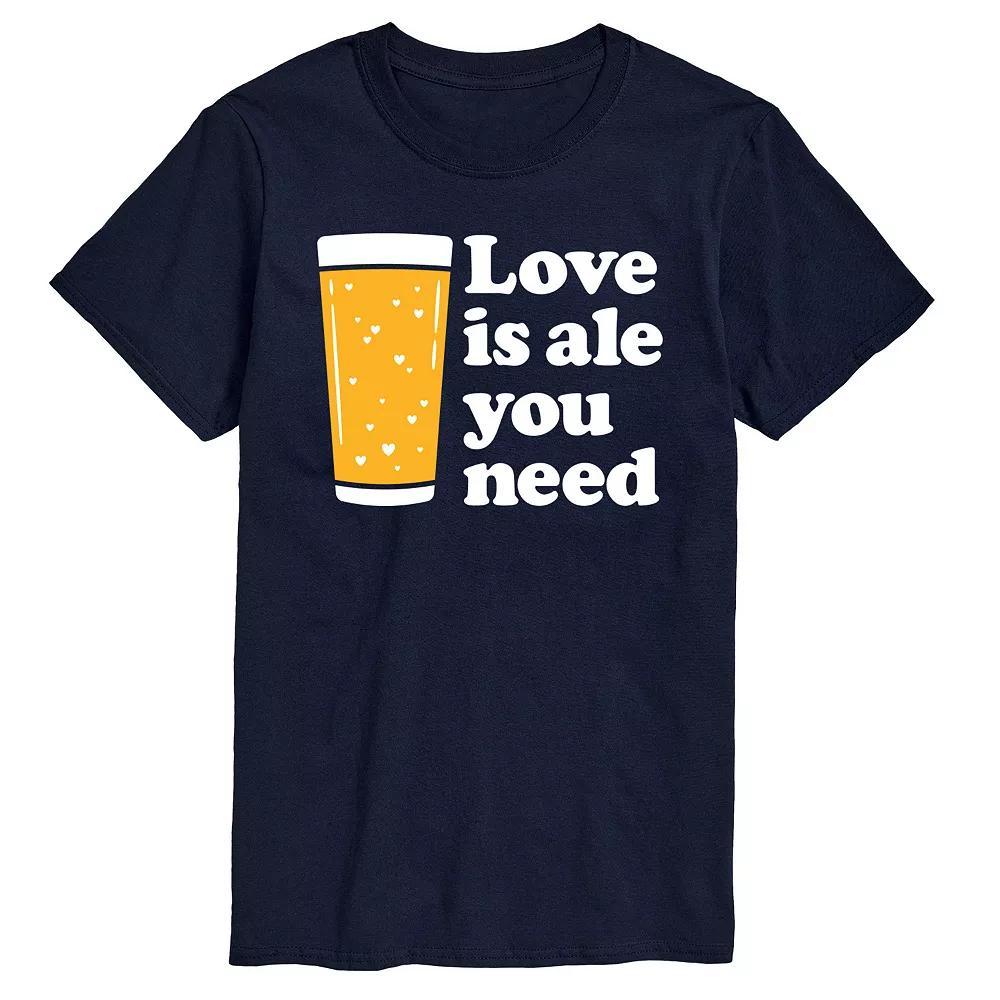 Men's Love Is Ale You Need Graphic Tee, Size: XXL, Blue Product Image