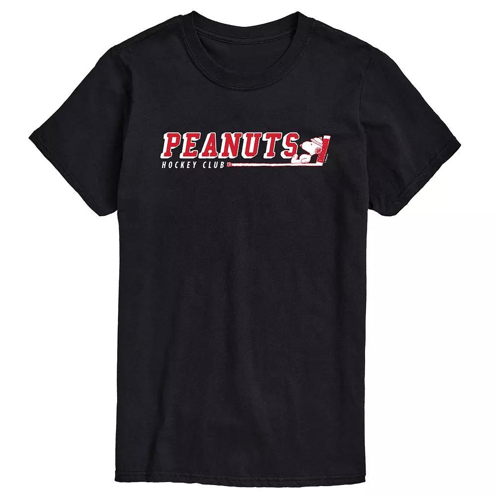 Big & Tall Peanuts Hockey Club Tee, Men's, Size: 3XB, Black Product Image