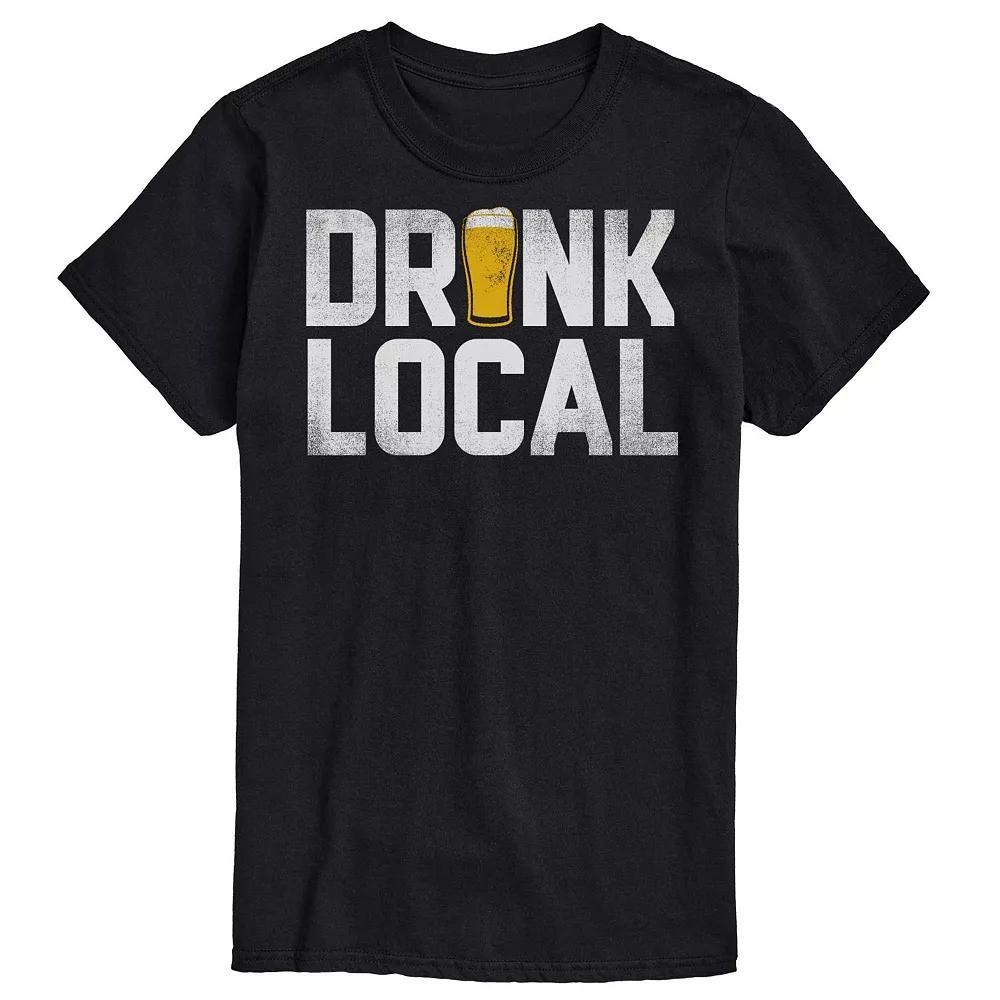 Big & Tall "Drink Local" Graphic Tee, Men's, Size: 3XL Tall, Black Product Image