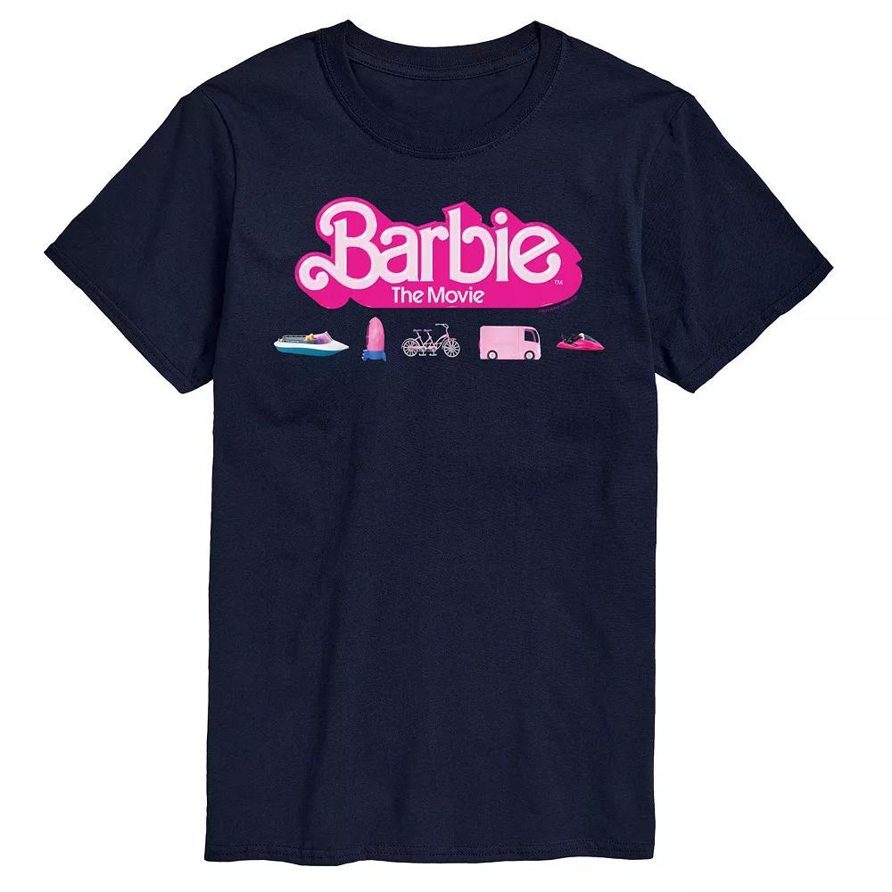 Big & Tall Barbie The Movie Theatrical Vehicle Graphic Tee, Mens Blue Product Image