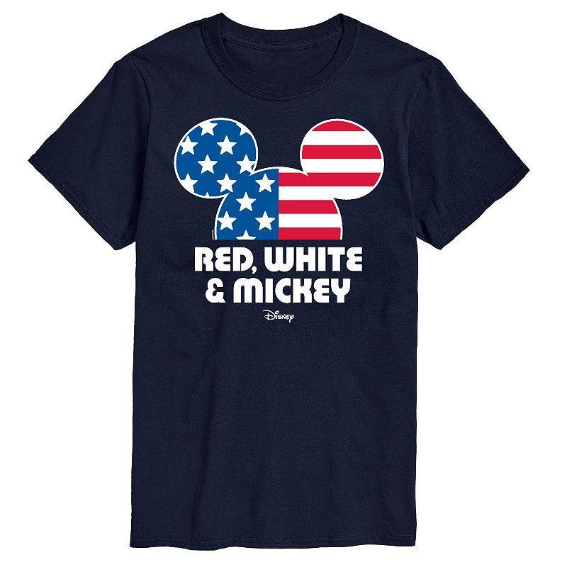 Disneys Mickey Mouse Big & Tall Red White & Mickey Graphic Tee, Mens Product Image