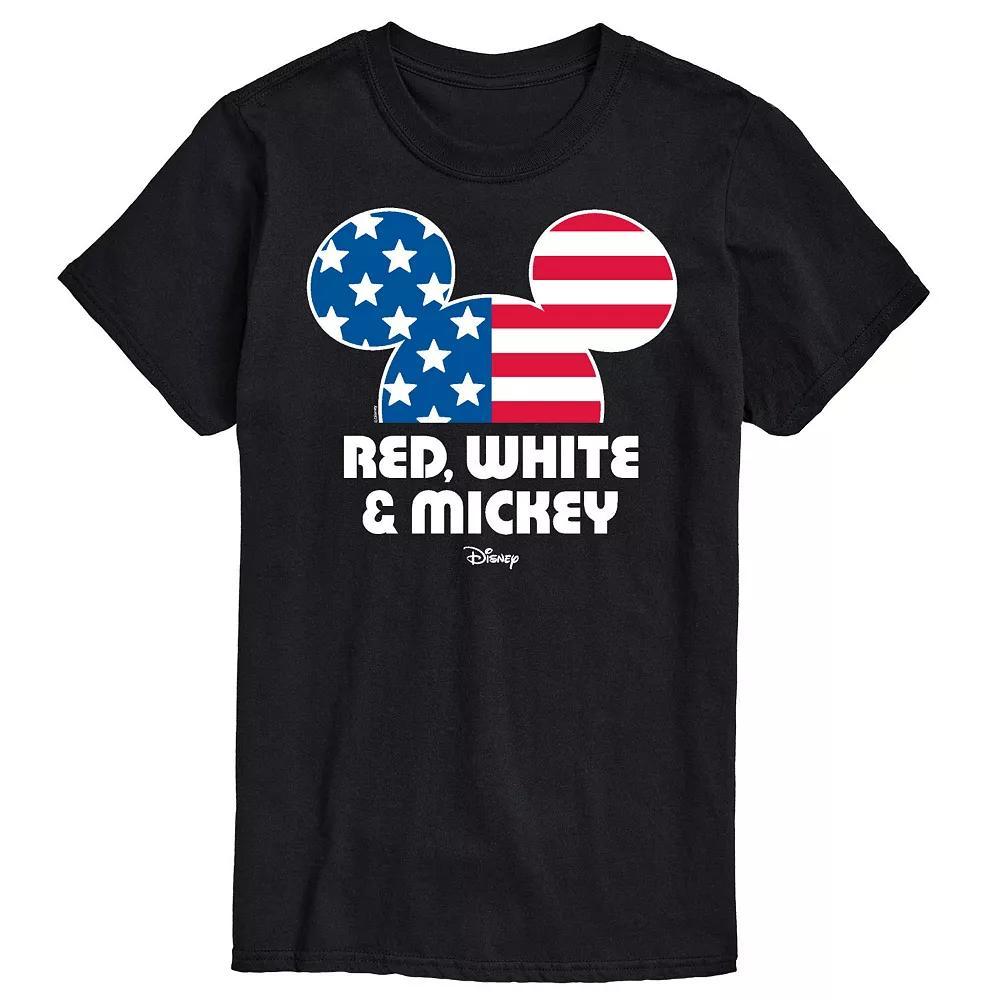 Disneys Mickey Mouse Big & Tall Red White & Mickey Graphic Tee, Mens Product Image