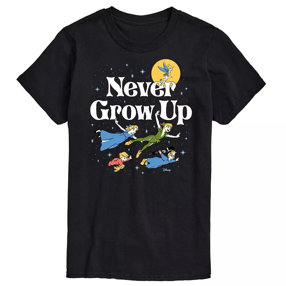 Disneys Peter Pan Big & Tall Never Grow Up Graphic Tee, Mens Product Image