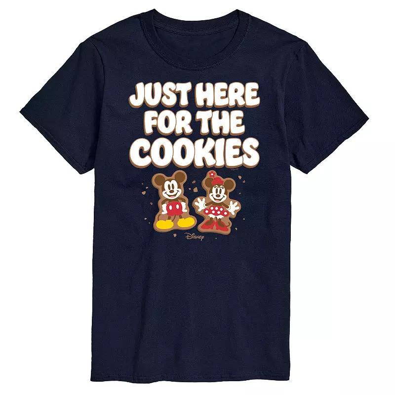 Disneys Mickey & Minnie Mouse Mens Just Here For The Cookies Graphic Tee Blue Product Image
