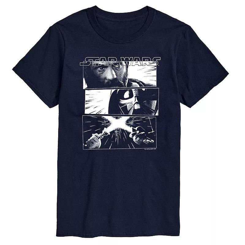 Big & Tall Star Wars Obi-Wan Kenobi vs Darth Vadar Graphic Tee, Mens Blue Product Image