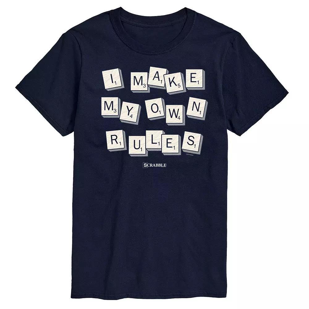 Mens Scrabble Make My Own Rules Graphic Tee by Hasbro Blue Product Image
