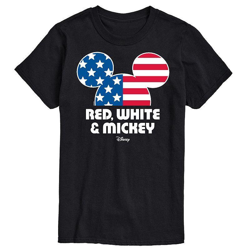 Disneys Mickey Mouse Big & Tall Red White & Mickey Graphic Tee, Mens Product Image
