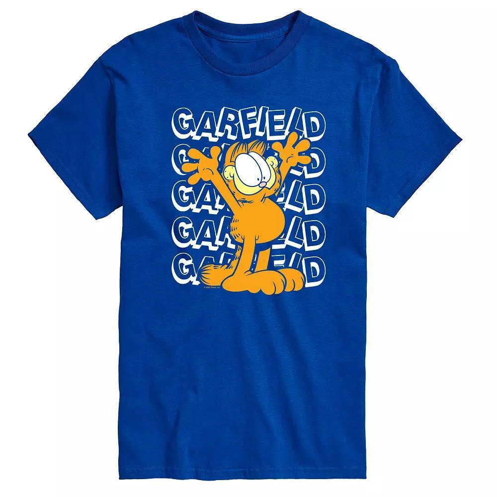 Mens Garfield Repeated Graphic Tee Blue Product Image