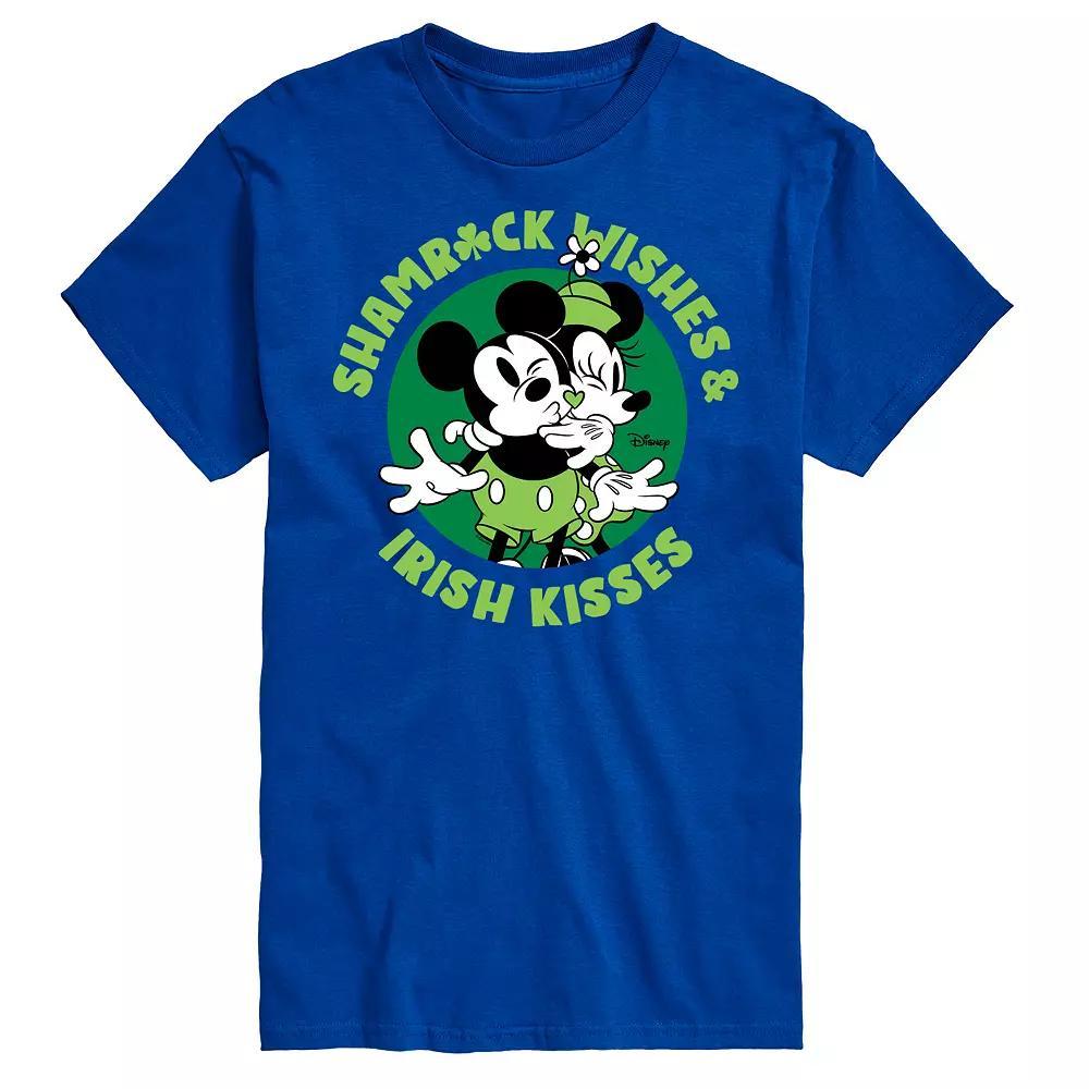 Disneys Mickey & Minnie Mouse Mens Shamrock Wishes Graphic Tee Product Image