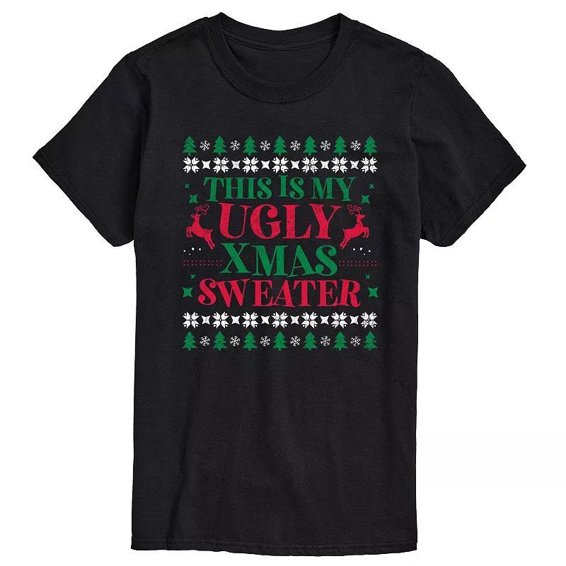 Big & Tall This Is My Ugly Xmas Sweater Graphic Tee, Mens Blue Product Image