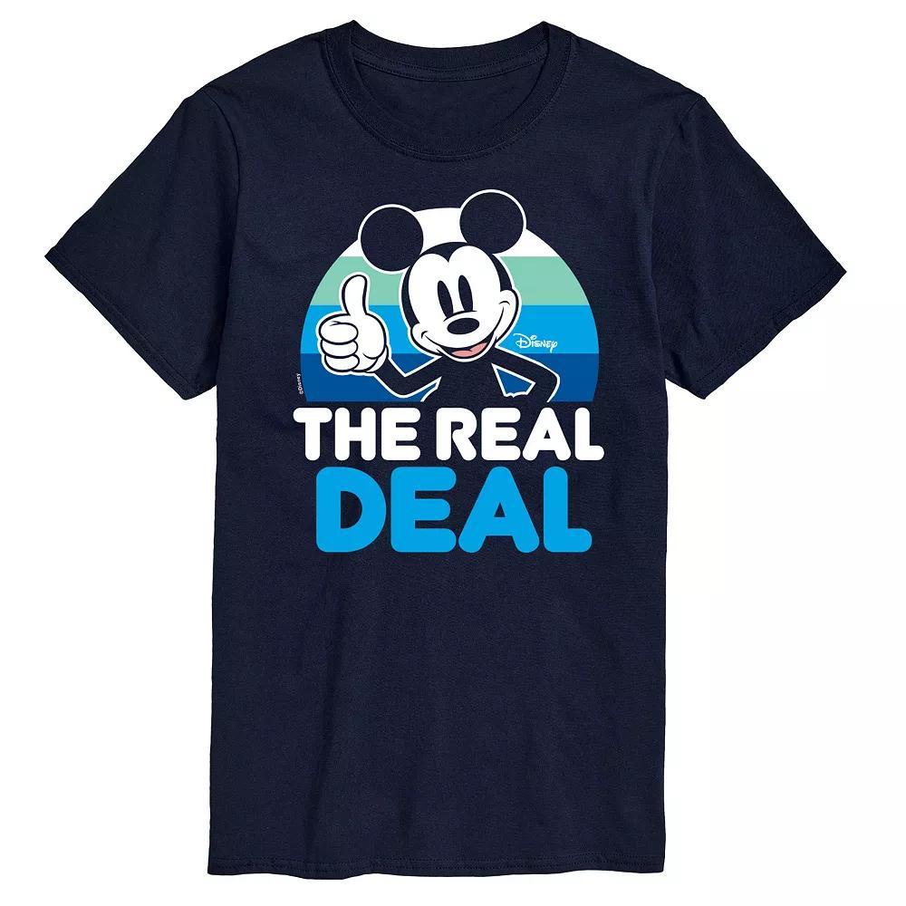 Disneys Mickey Mouse Big & Tall Real Deal Graphic Tee, Mens Blue Product Image