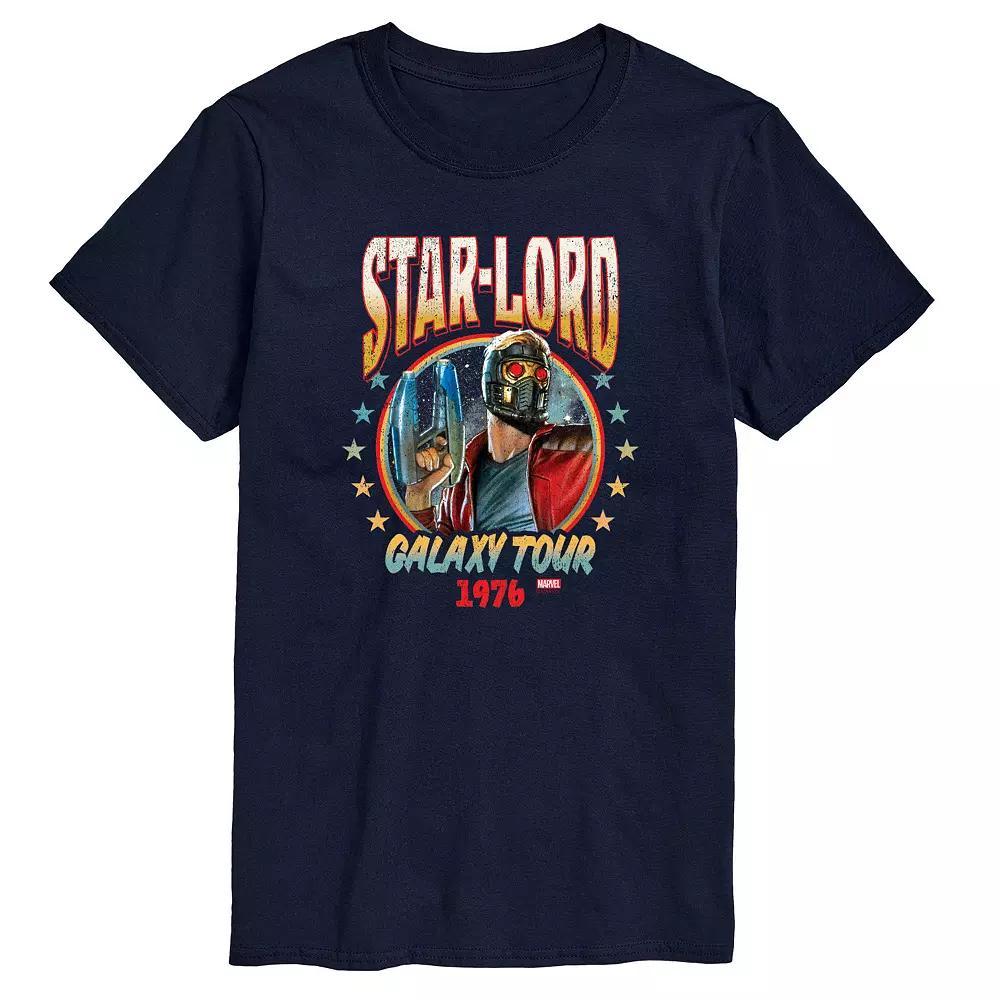 Big & Tall Marvel Guardians Of The Galaxy Star-Lord Galaxy Tour 1976 Graphic Tee, Mens Blue Product Image